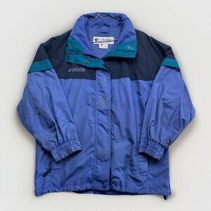 Vintage Columbia Windbreaker Jacket Women Size S Bugaboo Blue GreenPurple